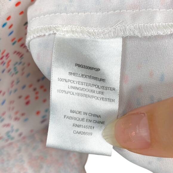 Parker $258 Pink Confetti Dottie Smocked Blouson Mini Dress SZ M - Picture 11 of 11